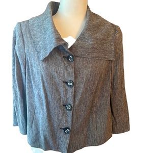Blazer Cropped gray button up blazer size 8
